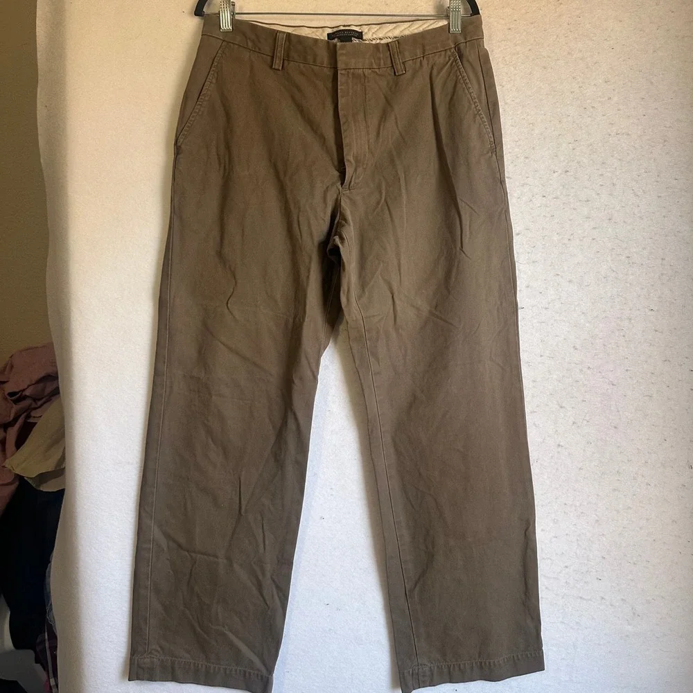 Banana Republic Relaxed Fit Dawson Chino Pants Mens 33x32 Brown Cotton Trousers